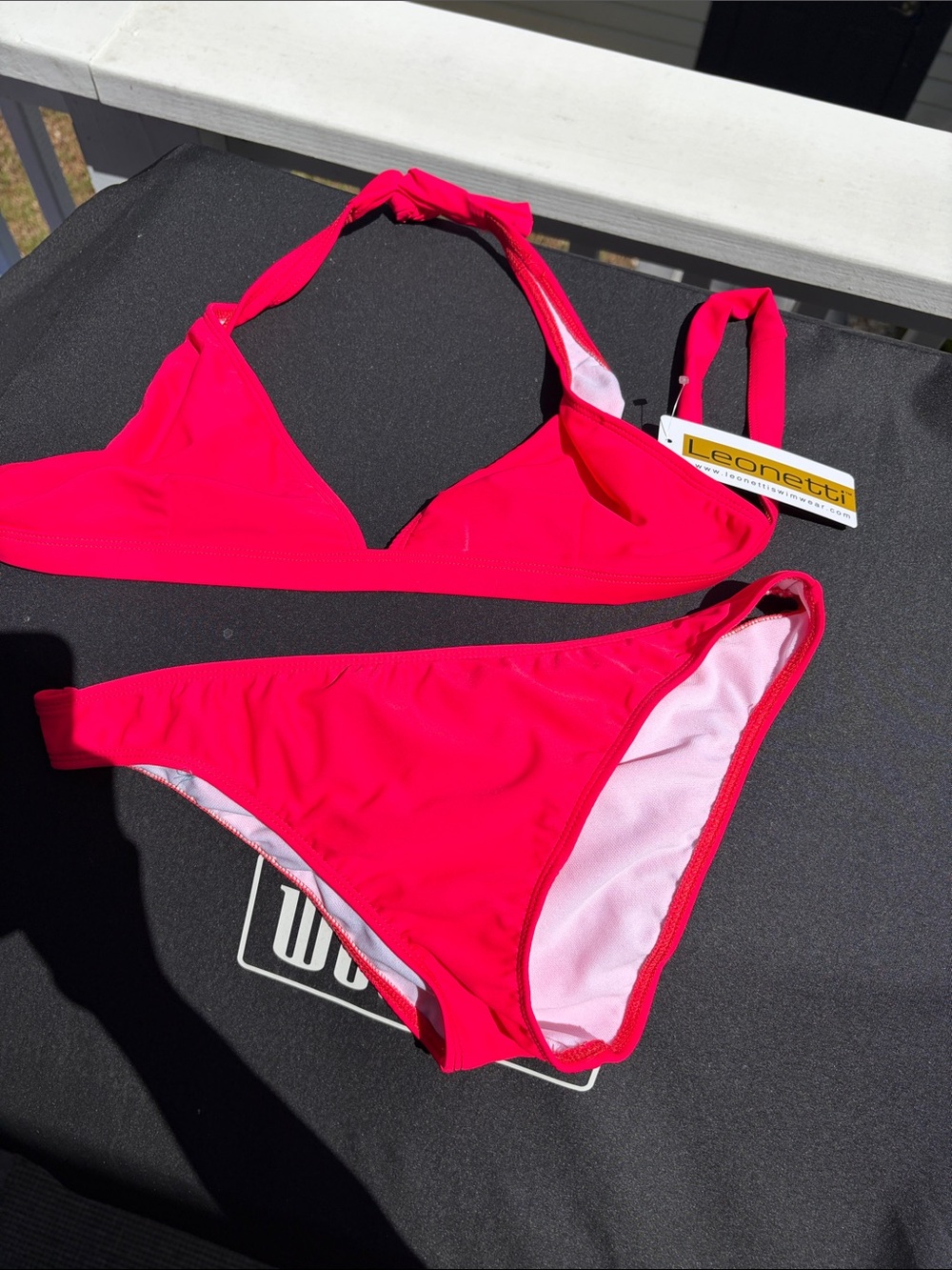 Hot Pink Triangle Bikini Set - Classic Bottom